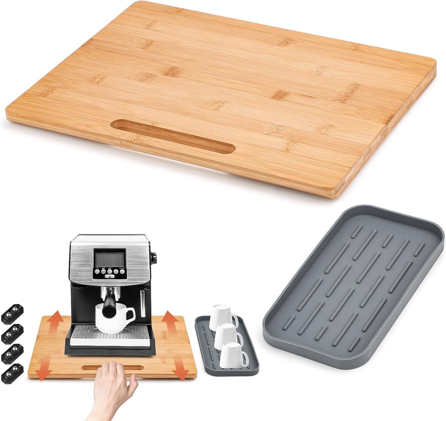 Silicone Cup Pad Appliance Slider – 360° Rolling Coffee Tray (11.8″×15.7″) Silicone Cup Pad Appliance Slider – 360° Rolling Coffee Tray (11.8″×15.7″)