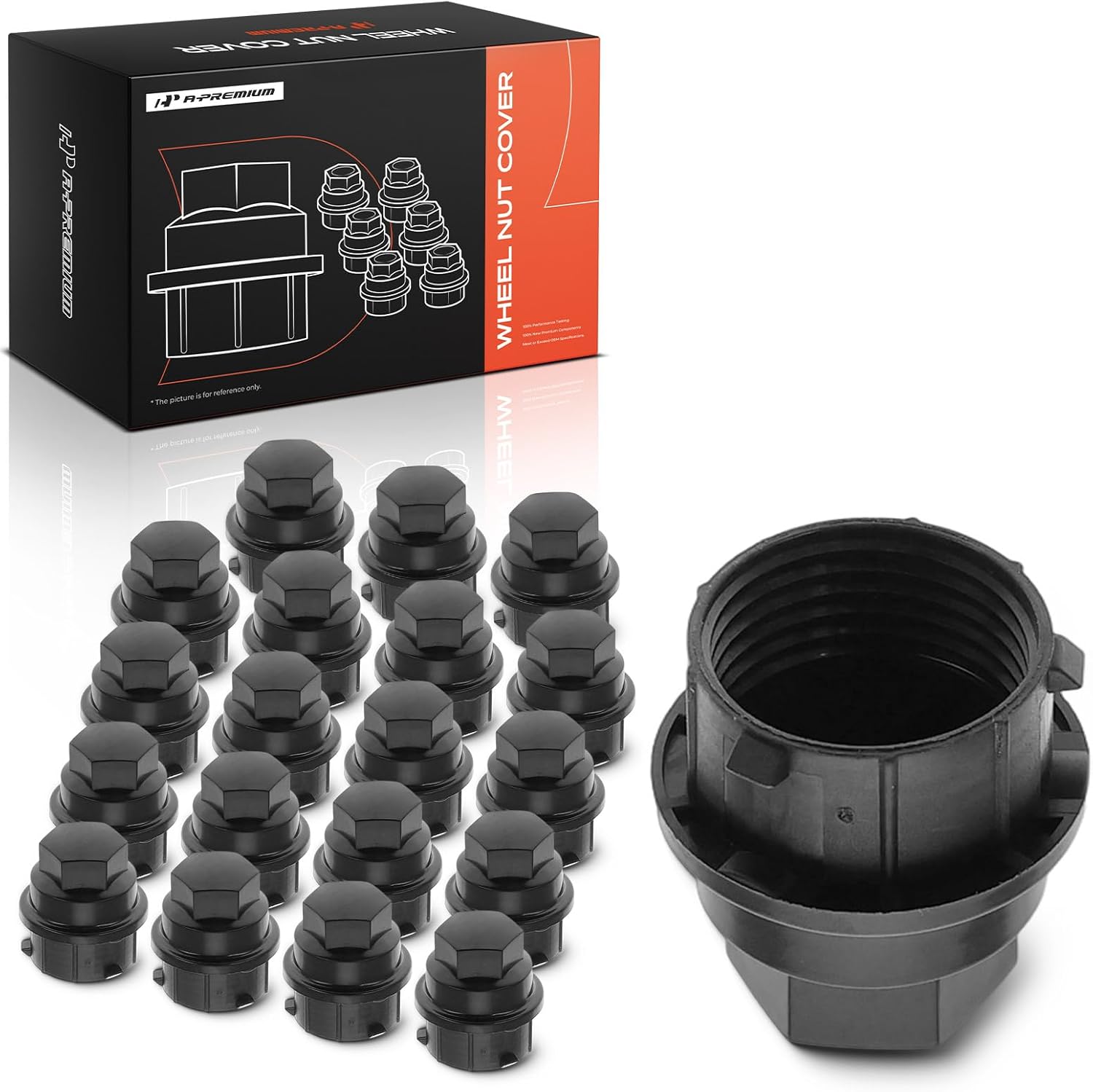 A-Premium 20-Pack 24mm Wheel Lug Nut Covers Compatible with Chevrolet Malibu, Camaro, Colorado, HHR, Venture & GMC Canyon & Oldsmobile Intrigue & Pontiac Aztek, Grand Am & Saturn Aura & Buick Century