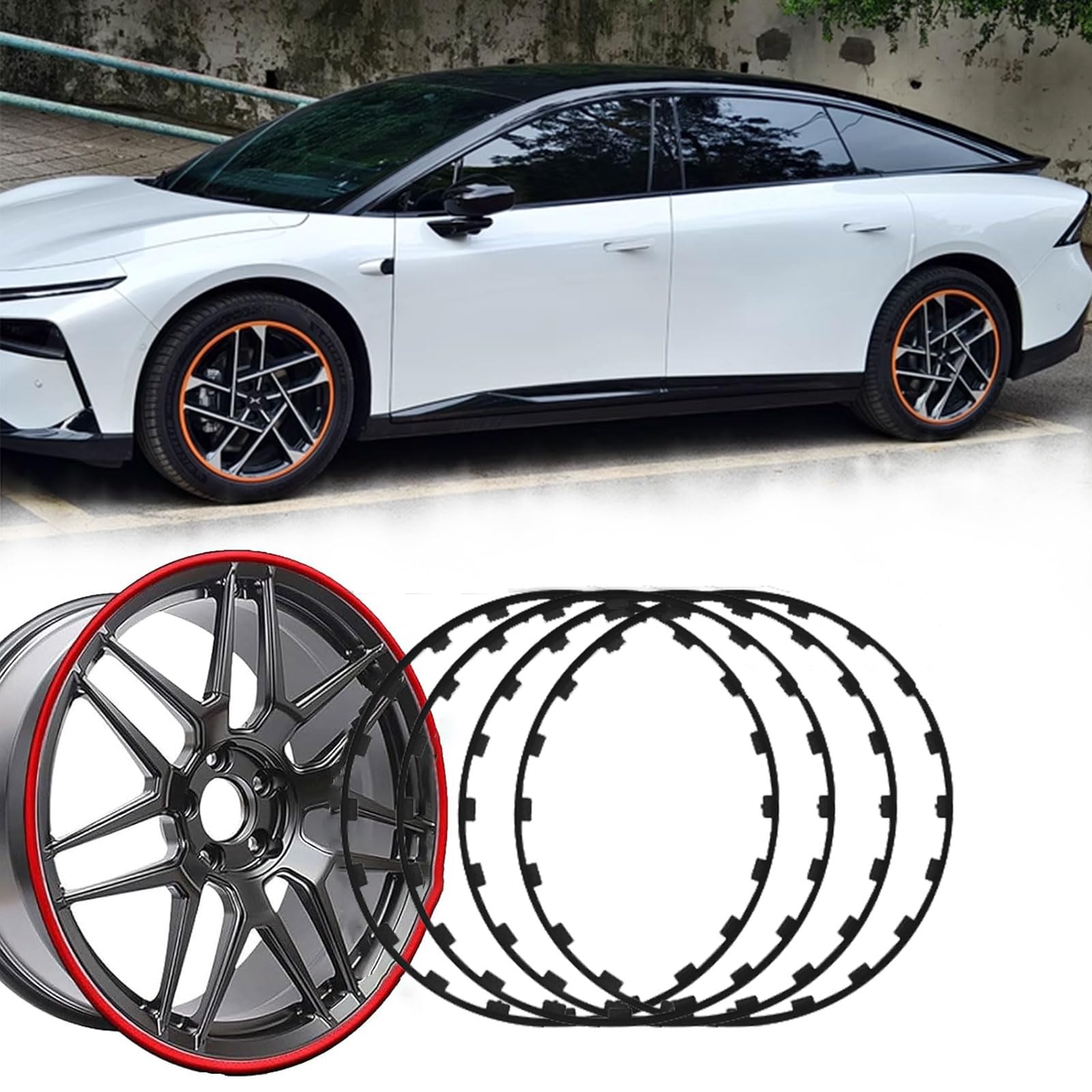 Felgenschutzringe,Universeller Felgenschutz FüR Reifen,schutzring für autoradnaben,Auto Naben Felgenkantenschutz Radkantenring,16-21 Zoll,4 Stück,FüR Dekoration und Schutz Autos