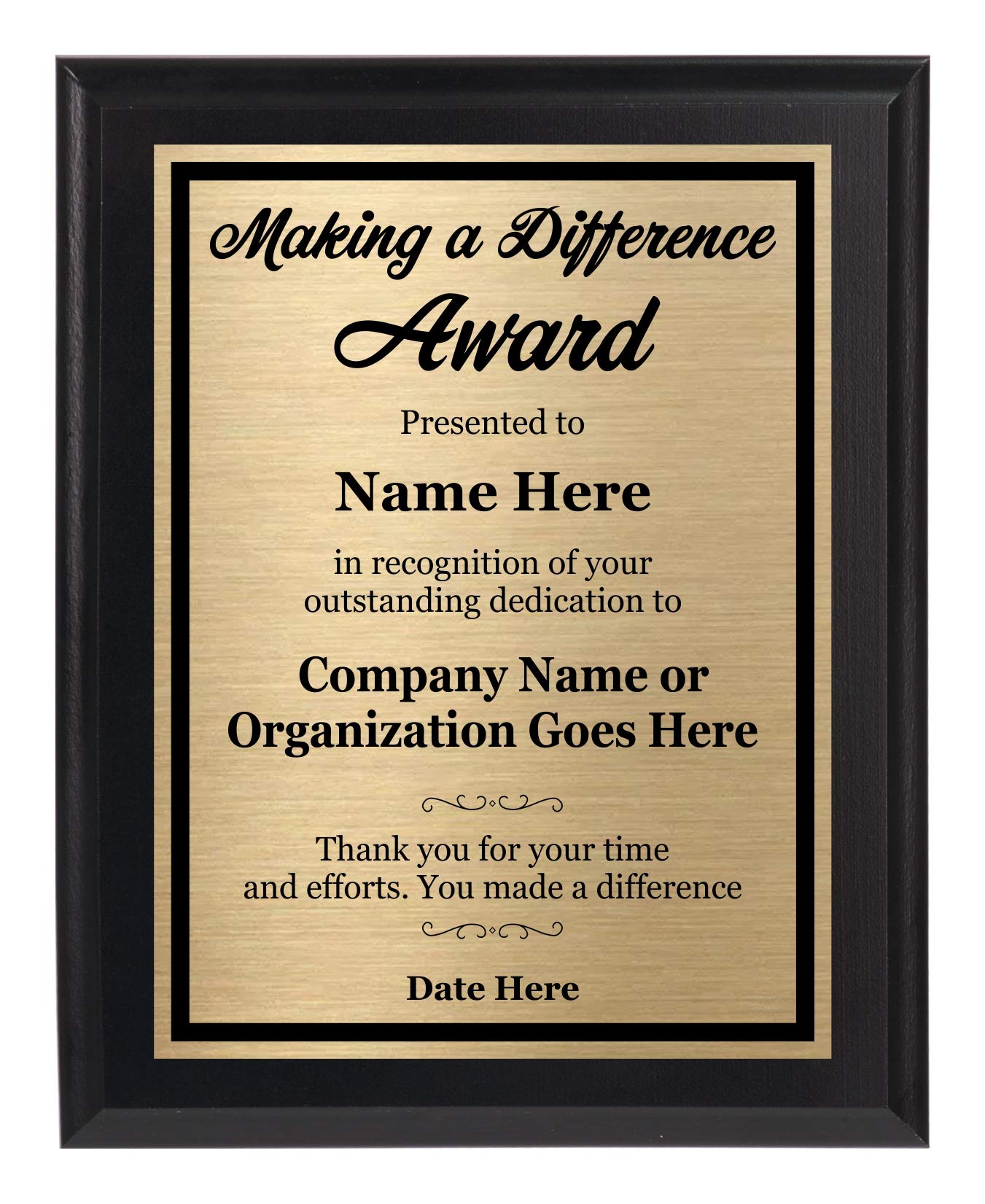 Buy Making a Difference Award 8x10 Plaque Personalized Appreciation