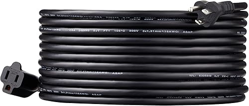 Miniatura 17 de Yaxa Basics Cable de extensión, 10 pies, extensor de tomacorriente de 3 clavijas, cable de extensión para interiores, 13 amperios, 125V, blanco