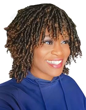 12 Afro Curly Braided Synthetic Dreadlock Wig for Black Women/Men #1B/30 | Lightweight Breathable Cap, Tangle-Free Faux Locs Twist, Secure Fit for All-Day Wear, Daily Parties and Styling