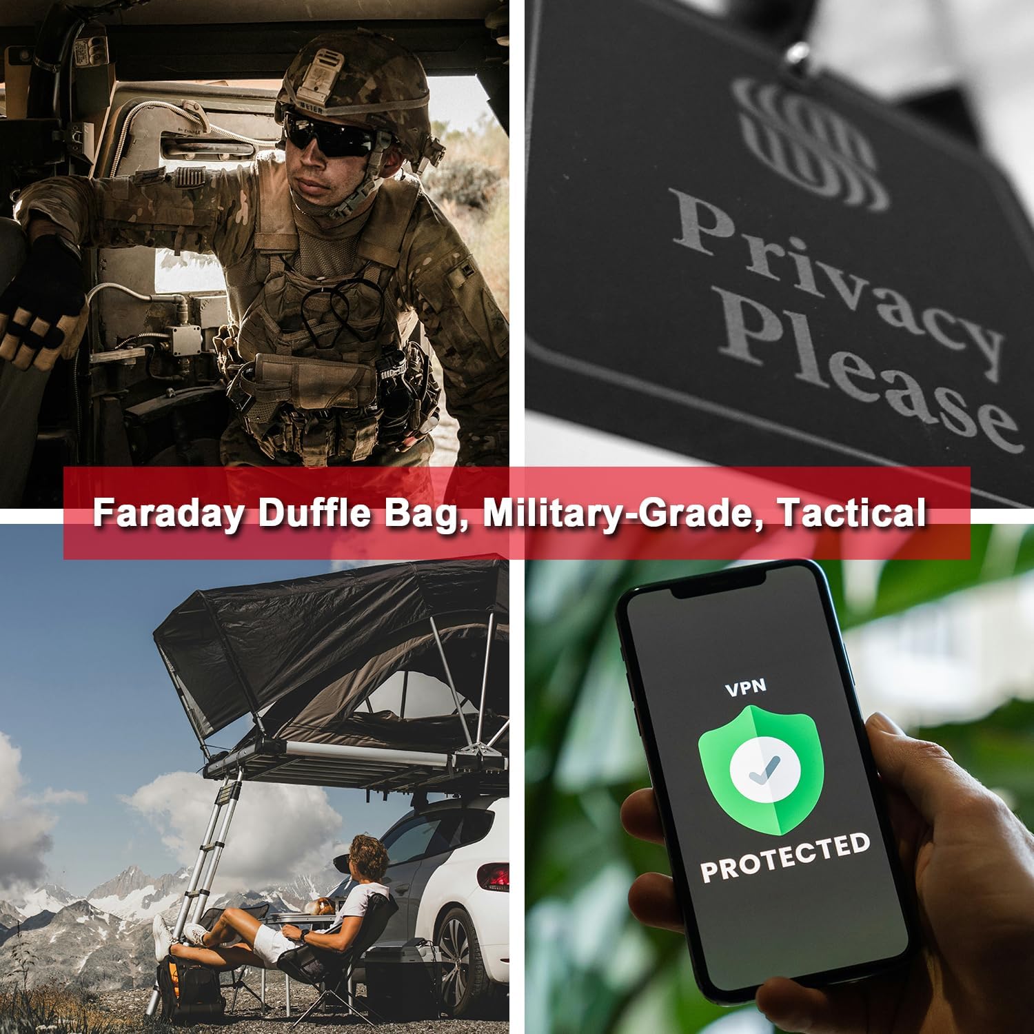 QYWOVPNBFCD Faraday Duffel Bag, Faraday Bag for Large Generators and Electronics, Military-Grade Signal Blocking Anti-tracking Data Privacy EMP Protection With 2 Detachable Faraday bags - Image 6