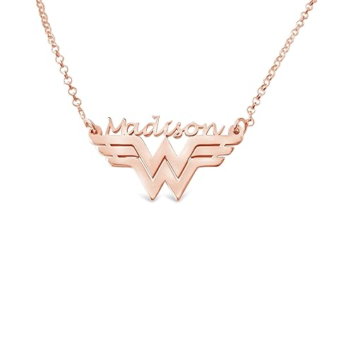 Miniatura 3 de Wonder W Necklace, Personalized Name Necklace, Super Hero, Sterling Silver or Gold, Gifts for Woman, Mom, Mother, Girls