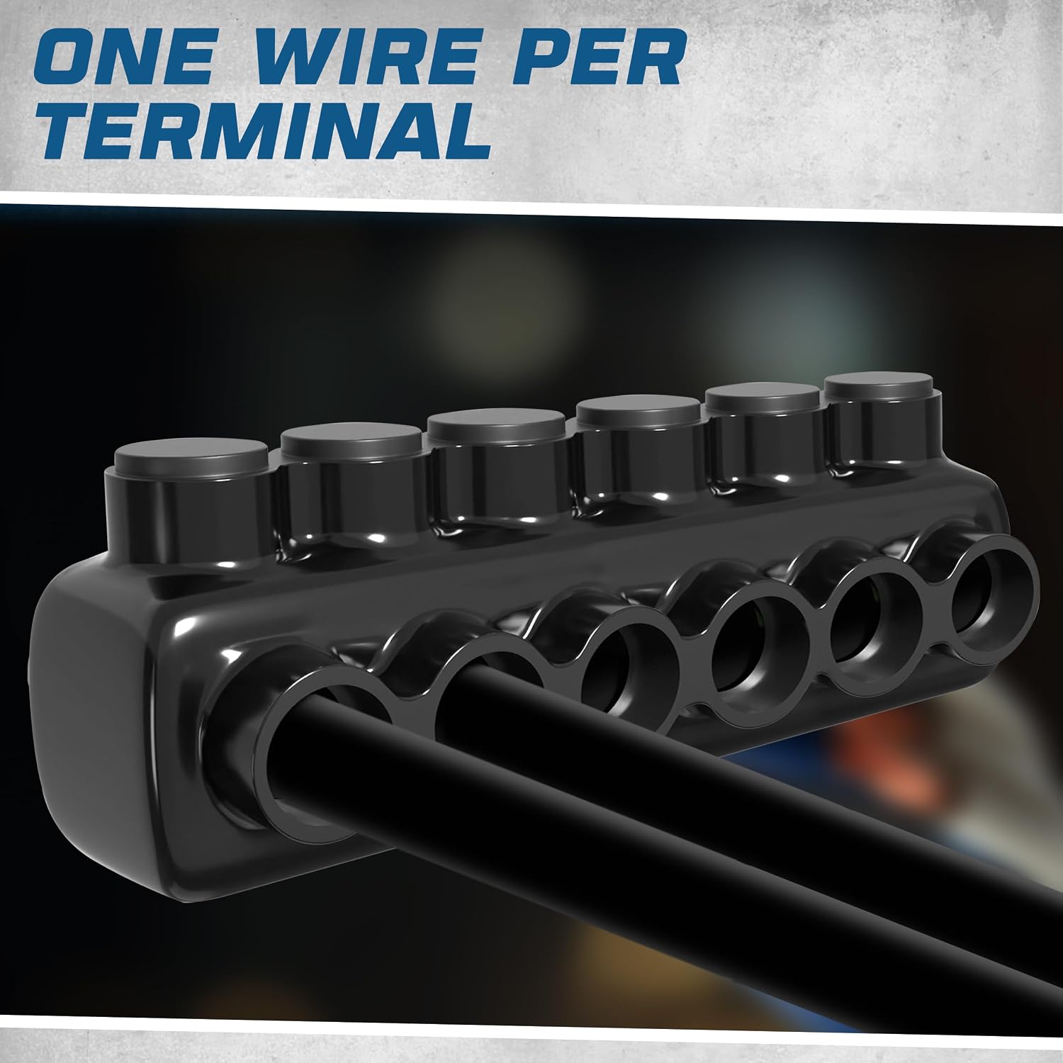 OHLECTRIC Insulated Wire Connector 6 Port Single Side Entry for 1/0-14 Wire Range Lugs with 3/16 Hex Screw, Pre-Filled with Oxide Inhibitor - Wire Connectors, Electrical Connectors, Wire Tap