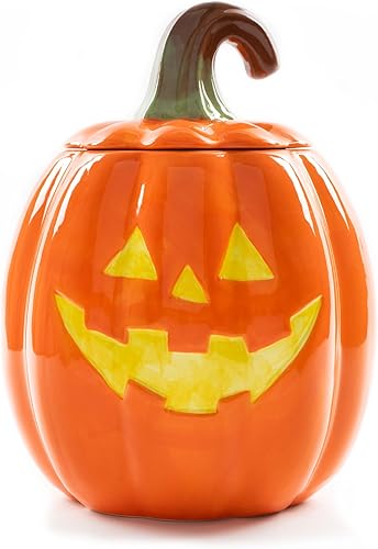 Miniatura 19 de Dolomite - Tarro de cerámica para galletas y dulces de Navidad de 11 x 6.5 pulgadas con tapa hermética: perfecto para recipientes de cocina, Blanco