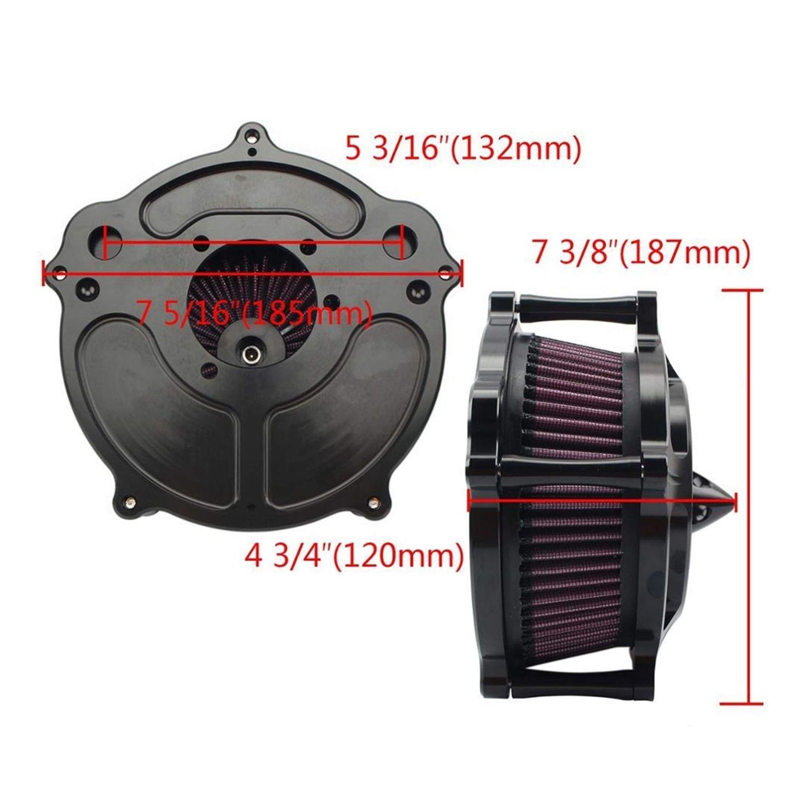 Czarny turbinowy filtr powietrza Spike motocyklowy system filtra dolotowego, dla Harley, Sportster XL Iron 883 XL1200 48 72 1991-2019