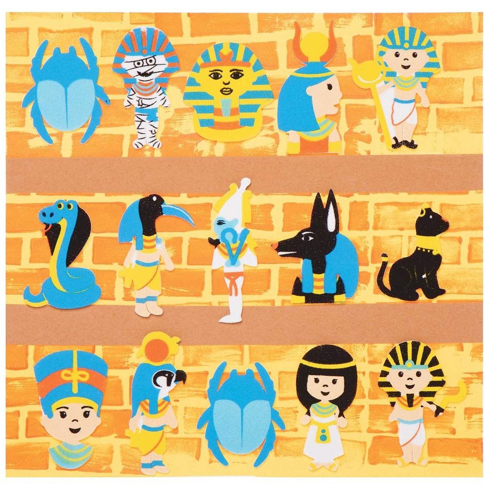 Baker Ross AT854 Egyptian Foam Stickers - Pack of 120, Self Adhesive Shapes for Kids Arts and Crafts Projects and Scrapbooking