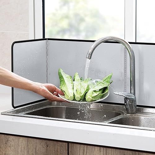 Miniatura 4 de Protector contra salpicaduras para freír antiadherente, 3 caras, plegable, pantalla contra salpicaduras de grasa de acero inoxidable, protector