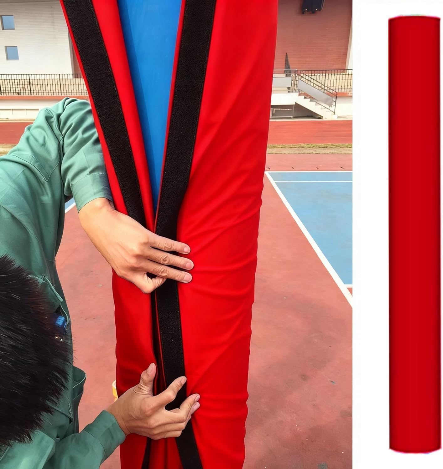 Siłownia Szkoła Koszykówka Post Pad Piwnica Garaż Słup Wyściółka Owijana wokół Pianki Okrągła Pokrywa Kolumny 100 152 18 cm Wysoki Odporny na warunki atmosferyczne, Poduszka ochronna na słup Czerwony