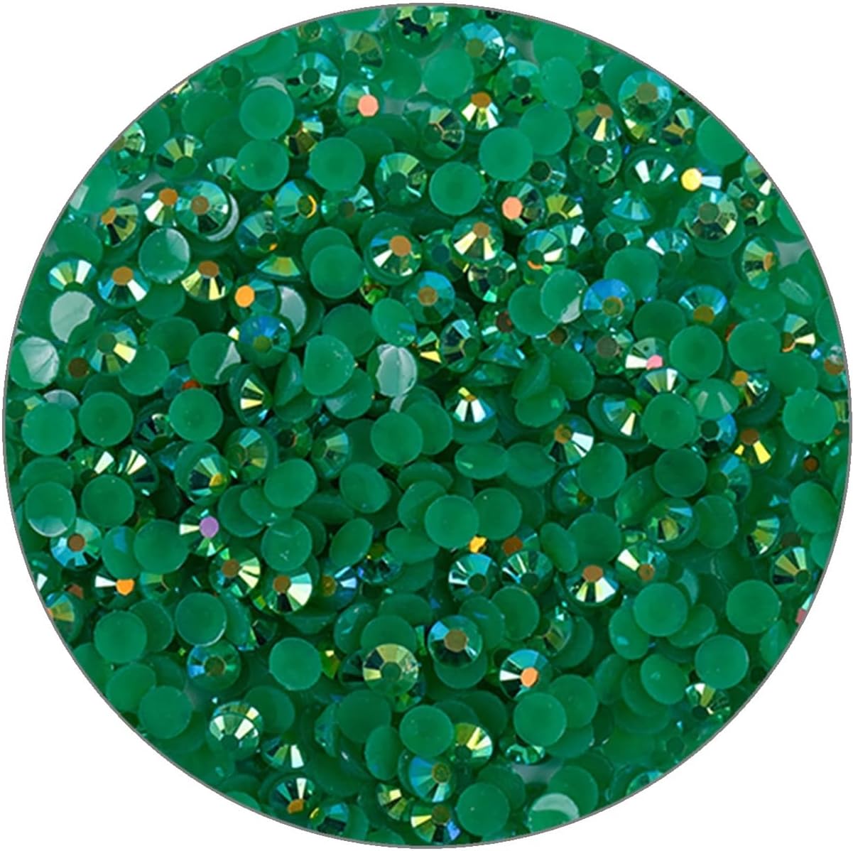3000 Pieces SS6 2mm Flatback Rhinestones Clear Glasses Round Gems AB Crystals for Nail Art DIY Crafts Clothes Glitter Stones （Dark Green）