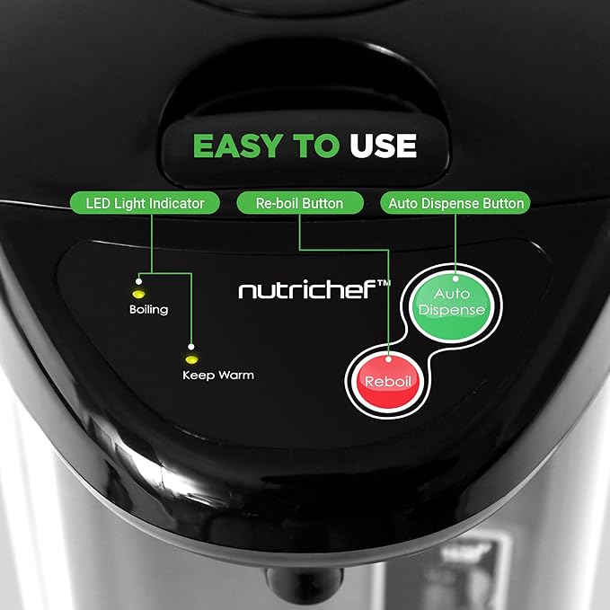 NutriChef Tetera Eléctrica 5L Digital 5 Temperaturas Acero Inoxidable miniatura 5