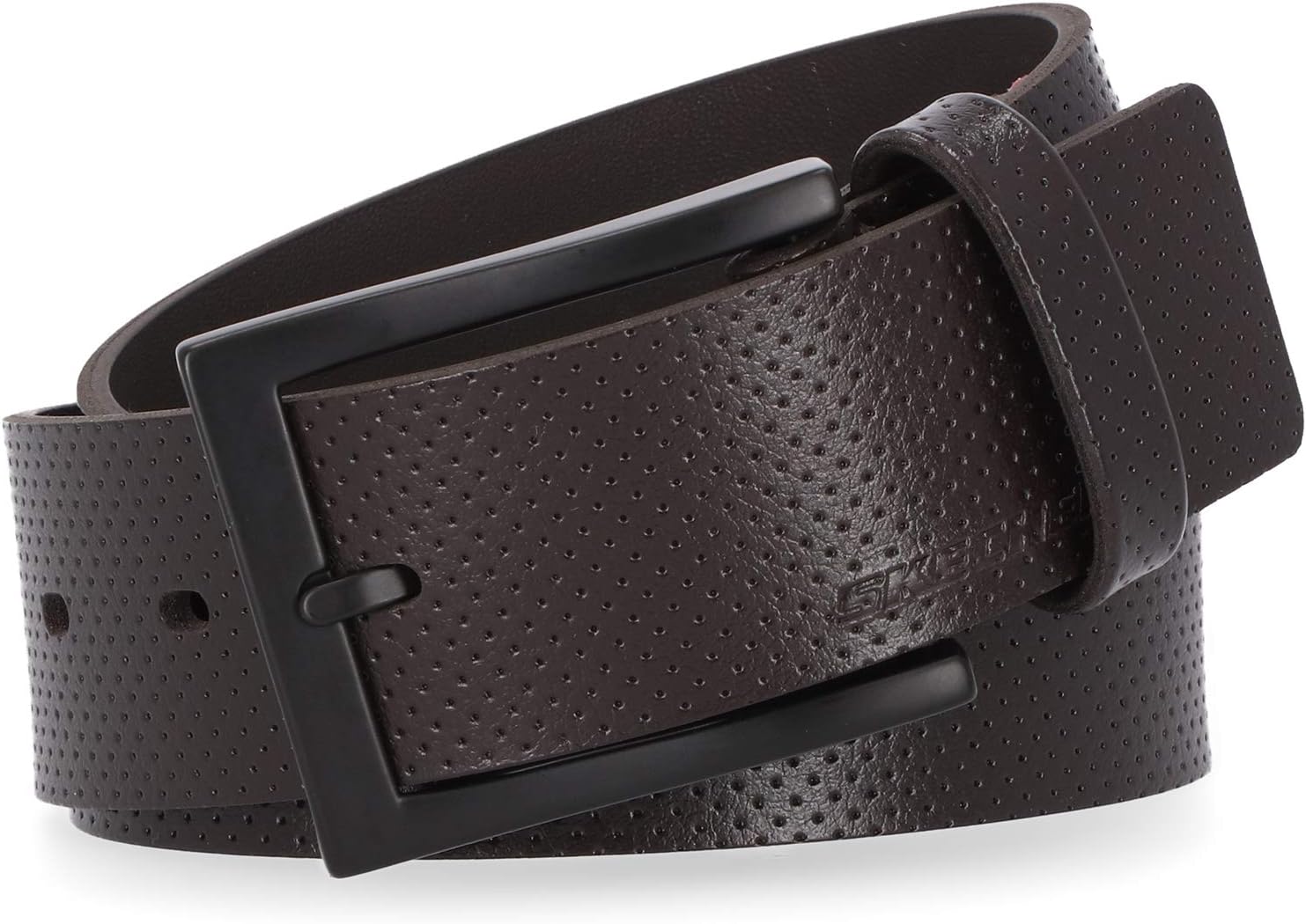 Skechers Mens Casual & Dress Belt 40 Dark Brown (Perforated Casual)
