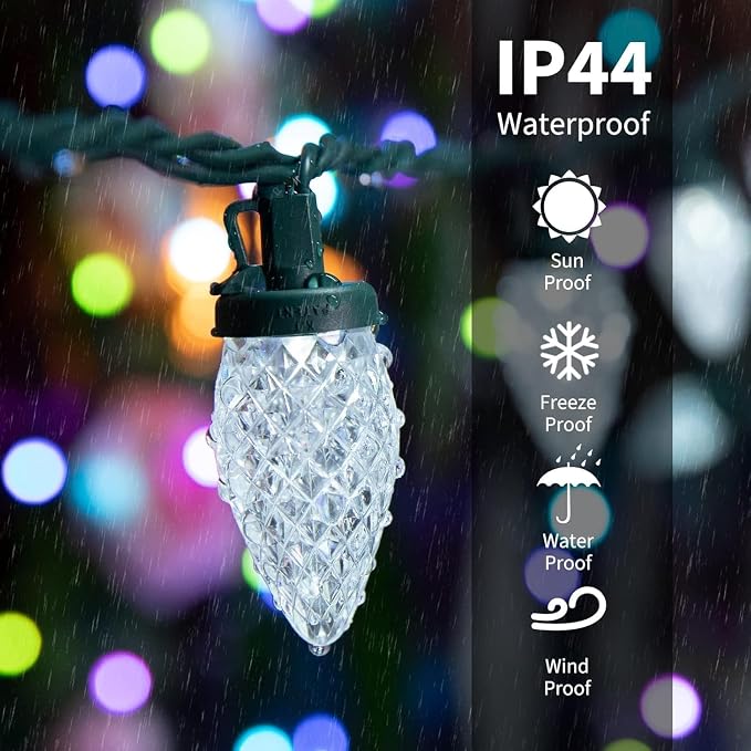 Luces Navideñas C9 LED para Exterior 100FT Minetom miniatura 3