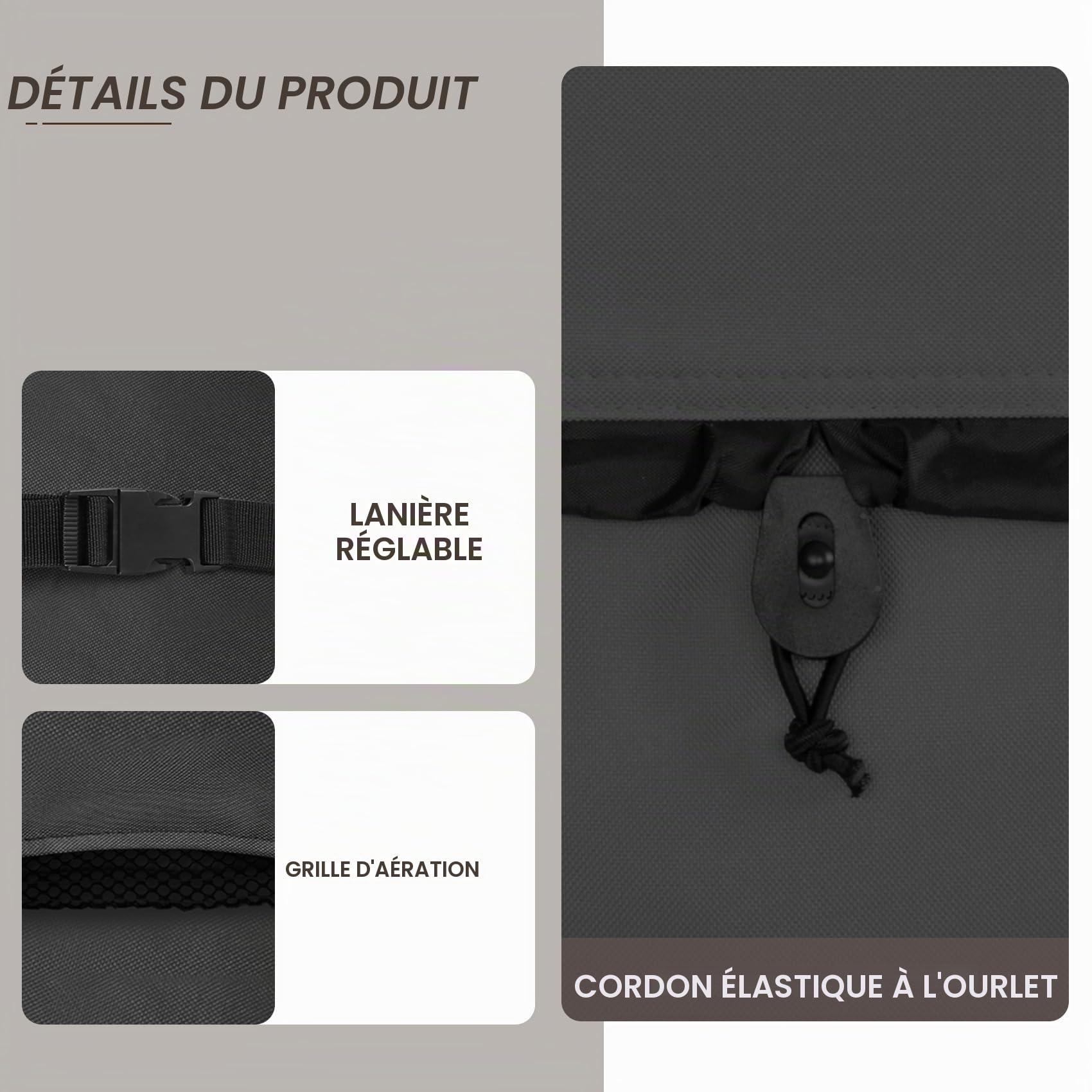 ULTCOVER Housse carrée imperméable en Polyester 600D pour Spa extérieur, 215,9 x 215,9 cm, Noir