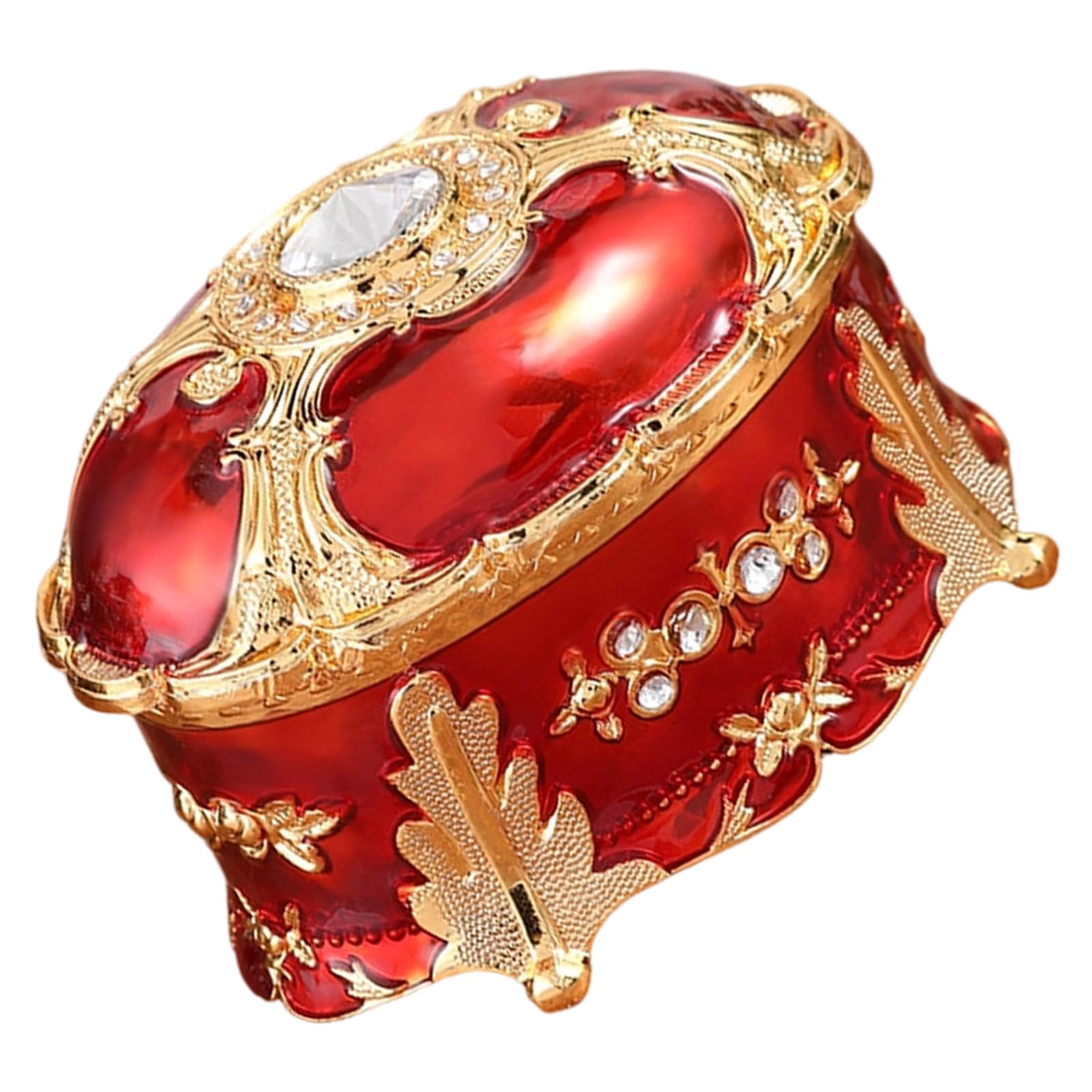Boîte à bijoux géométrique en alliage et cristal pour rangement