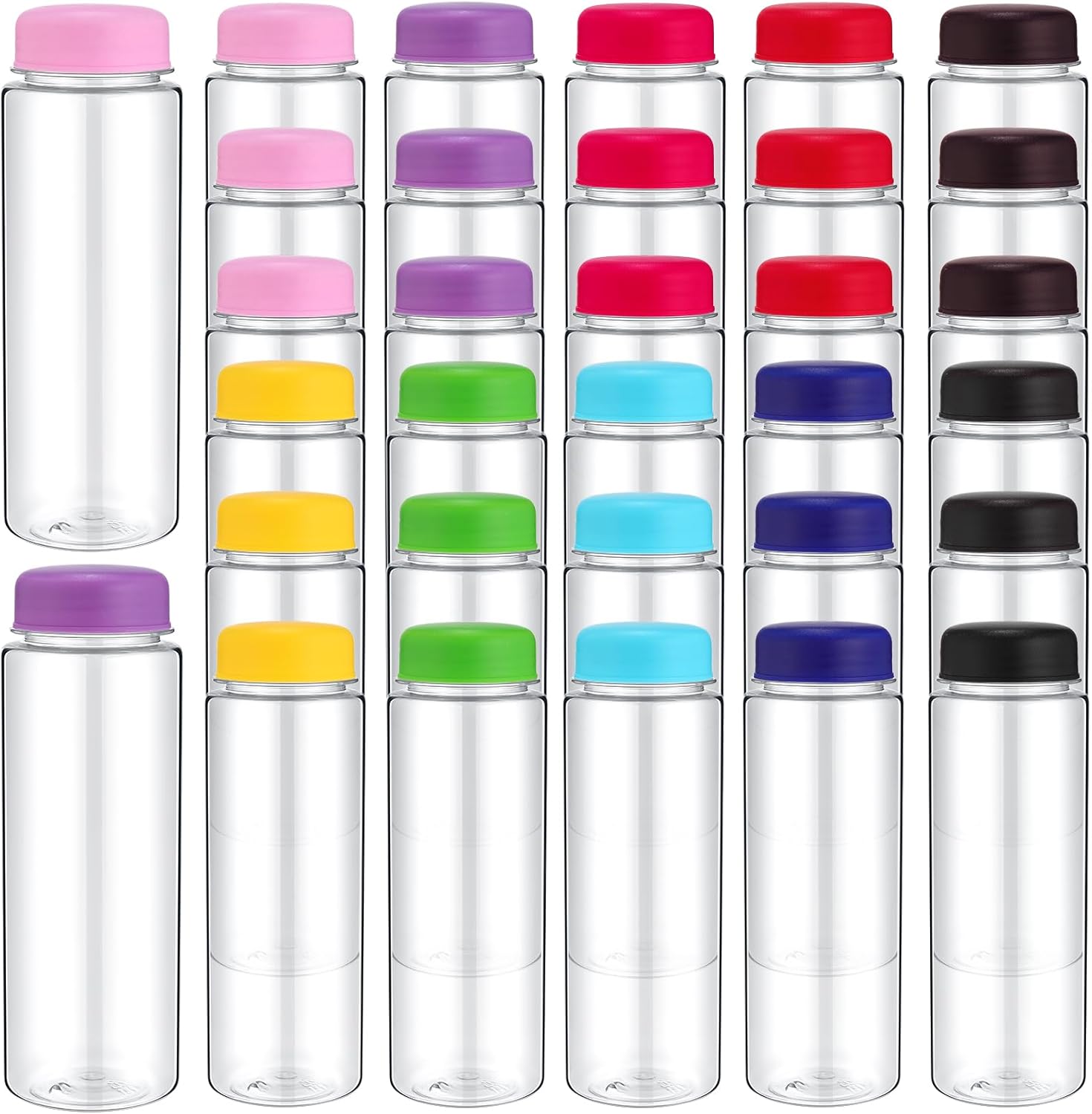 30 Pcs 17 oz Plastic Juice Bottle Bulk with Filter Cap Double Cover Water Bottles Reusable Clear Sport Drink Containers for Juicing Milk Smoothie Outdoor Gym Camping, 10 Colors 30 Pcs 17 oz Plastic Juice Bottle Bulk with Filter Cap Double Cover Water Bottles Reusable Clear Sport Drink Containers for Juicing Milk Smoothie Outdoor Gym Camping, 10 Colors