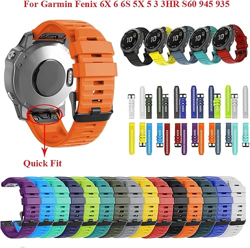Miniatura 2 de Correa de reloj de ajuste rápido de 20 26 0.866in para Garmin Fenix 7 7X 7S Watch de silicona de liberación rápida Easyfit (color verde militar,
