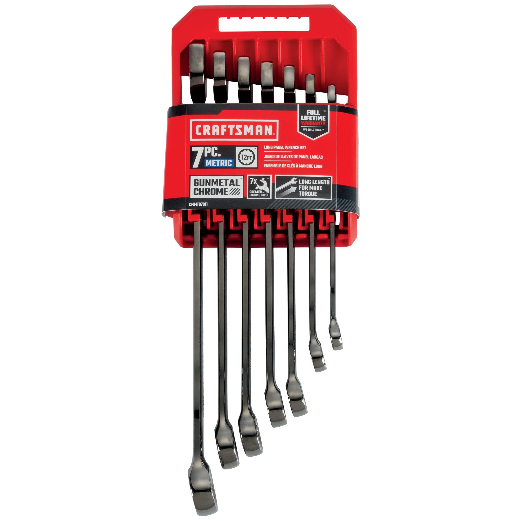 Craftsman Metryczny zestaw kluczy z długim panelem, 7-częściowy (CMMT87011)