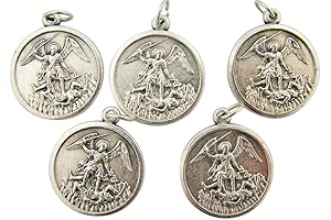 Saint Michael Archangel Silver Tone Religious Medals