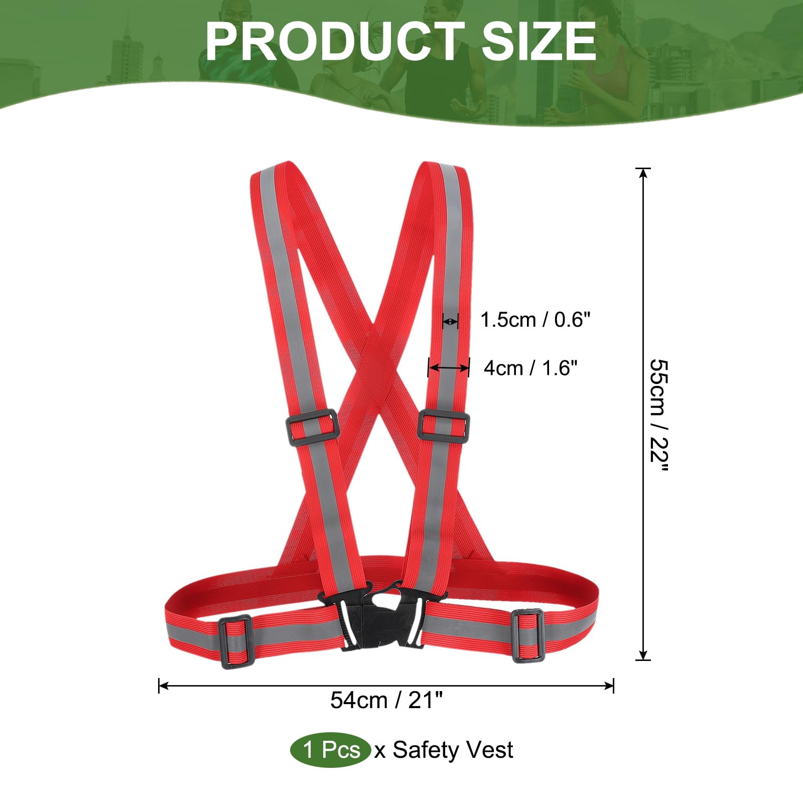PATIKIL Reflective Safety Vest, 1 Pack Hi-Vis Safety Vests - Image 2