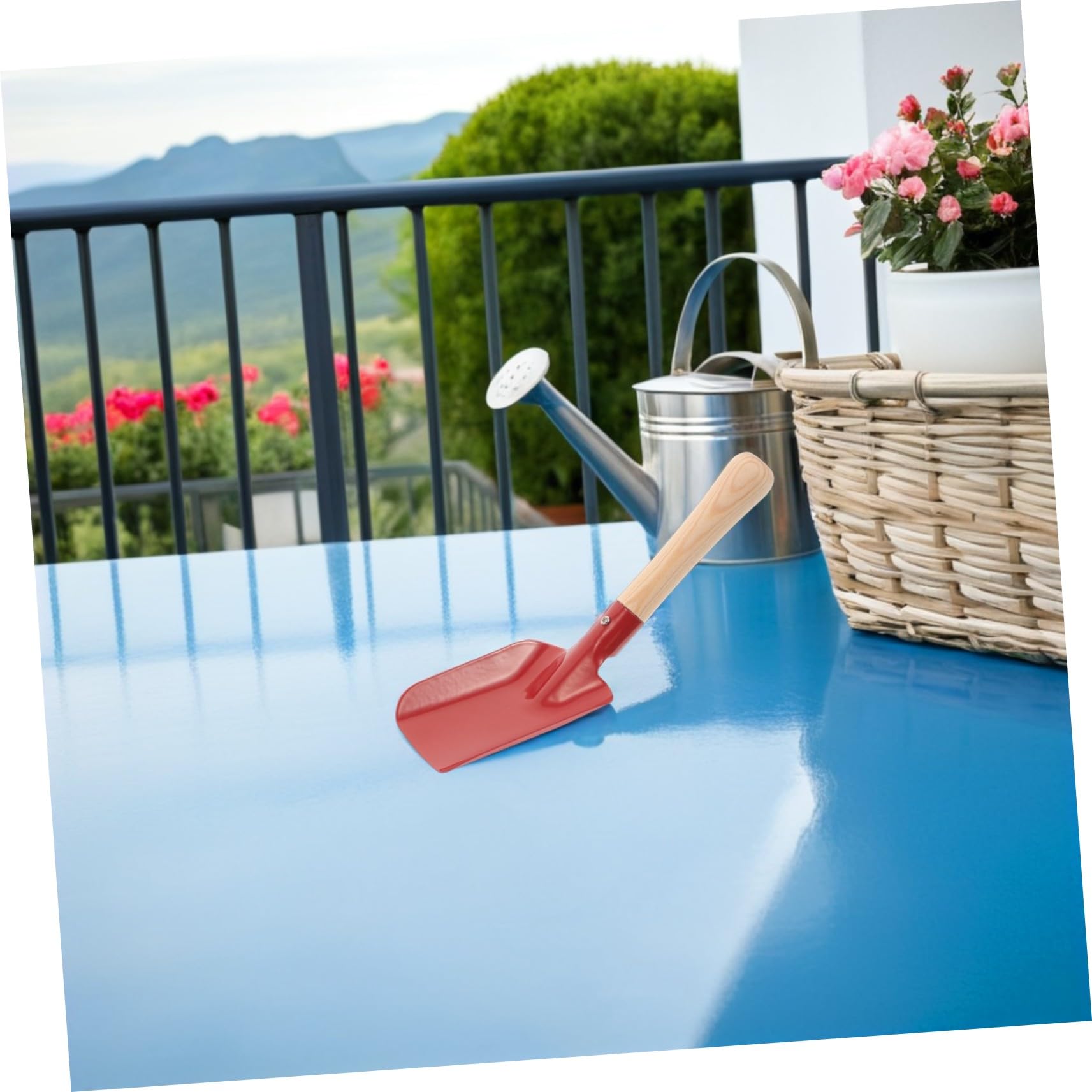 5 Pezzi Attrezzi Giardinaggio con Rastrello e Palettina Ergonomici per Gioco Estivo all Aperto Kit Manuale per Spiaggia e Giardino Strumenti Sicuri e Facili da Pulire