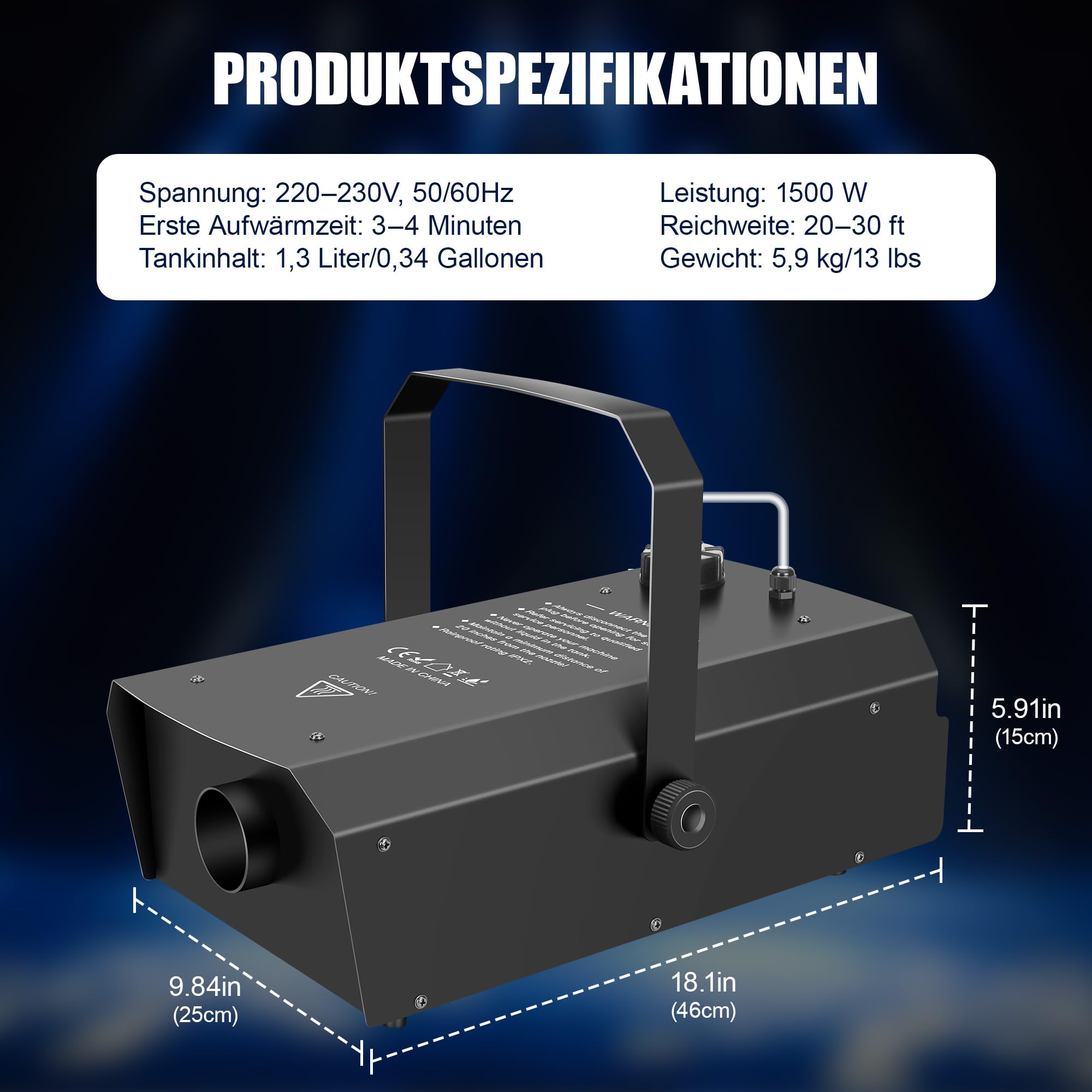 Telbum 1500 Watt Nebelmaschine Außen-Nebelmaschine mit Fernsteuerung, DMX512, Timer, Wasserdichtes Design, Professionelle Räuchermaschine Fog Maschine für DJ Bühne Party Hochzeit Halloween