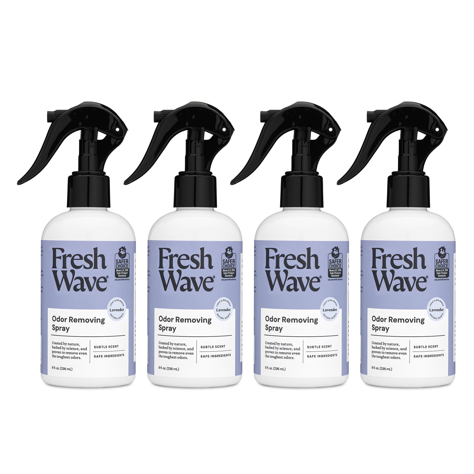 Fresh Wave Lavender Scent Odor Removing Spray, 8 fl. oz. | Pack of 4 | Odor Absorber for Home, Furniture, Fabrics &amp; Trash | Safer Odor Relief