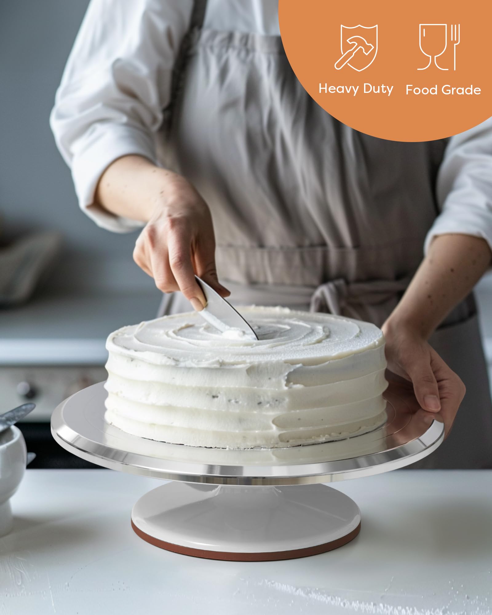 Kootek Aluminium-Kuchenständer, Drehteller für Party, Base Giratoria Para Pastele | Robuste, glatte Drehung, rutschfest, 30,5 cm Kuchen-Spinner zum Dekorieren von Displays, Backzubehör für Anfänger und Profis