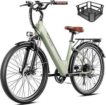 Heybike Cityscape 2.0 Powerful Electric Bike for Adults, 50-Mile Range | 468Wh Removable Battery, UL Certified, 7-Speed 26" Commuter Bike