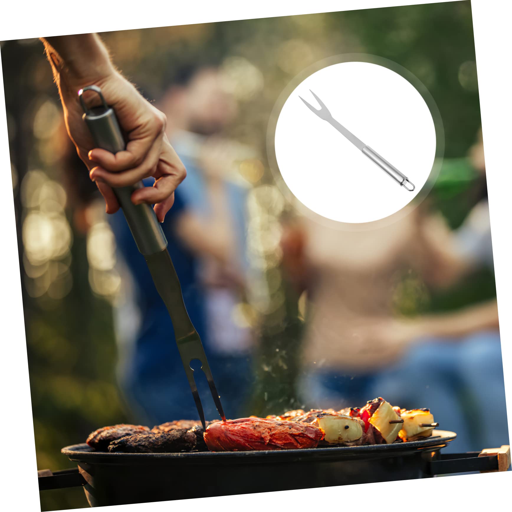 BRIGHTFUFU Stainless Steel Bbq Fork Long Handle Meat Fork for Grilling Chef for Bbq
