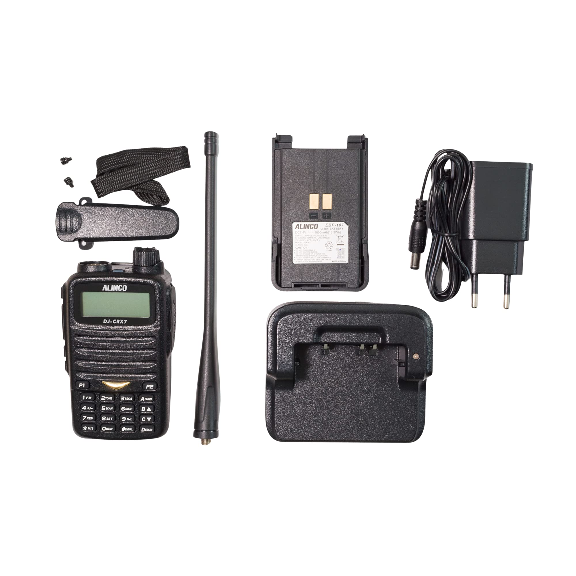 Emisora ​​de Radio portátil VHF/UHF Alinco DJ-CRX-7, Radio FM, batería de 1800mAh, Talk Around, BCL, Tot, DTMF, CTCSS, DCS