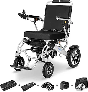 Aotedor Upgraded Electric Wheelchair for Adults with Dual Batteries and Foldable Design
