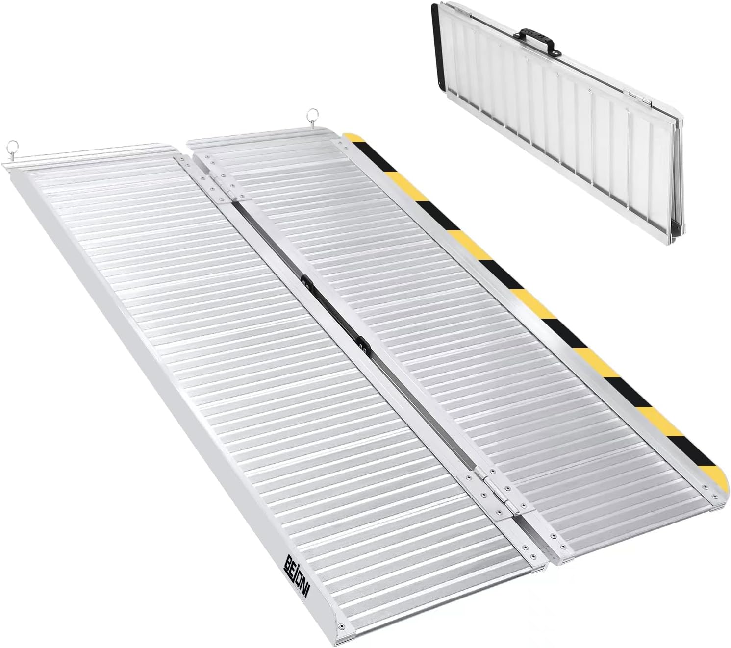 4FT Portable Wheelchair Ramp, Foldable Ramp for 600 lbs Capacity, Aluminum Ramp, Handicap Ramp, Threshold Ramp for Home, Scooters, Trolleys, Steps 4FT-using height range:4.8"12"