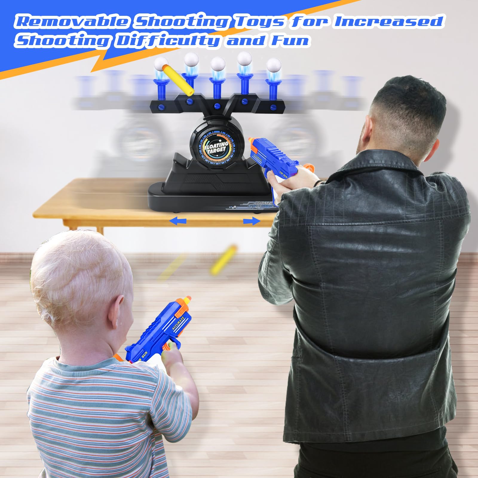 Joellfuner Tiro al Bersaglio Bambini, Bersaglio Nerf con 5 Obiettivi, Hover Shot Gioco, Bersaglio Elettrico Ricaricabile, Pistola Nerf per Maschio Bambina 3+Anni, Regalo Compleanno Natale (2)