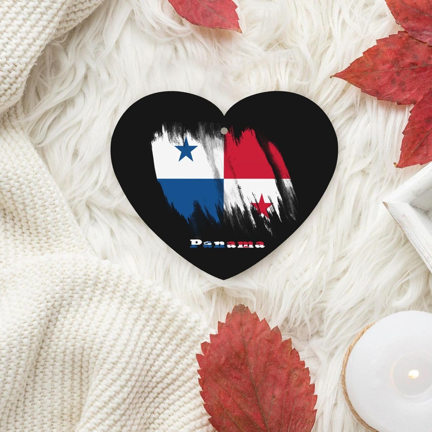 100 PCS Panama Flag Panamanian Car Air Fresheners Cards Set, Multi-Pack Scented Cards, Long-Lasting Auto Fragrance Cards for Vehicle, Home & Office Heart Shape