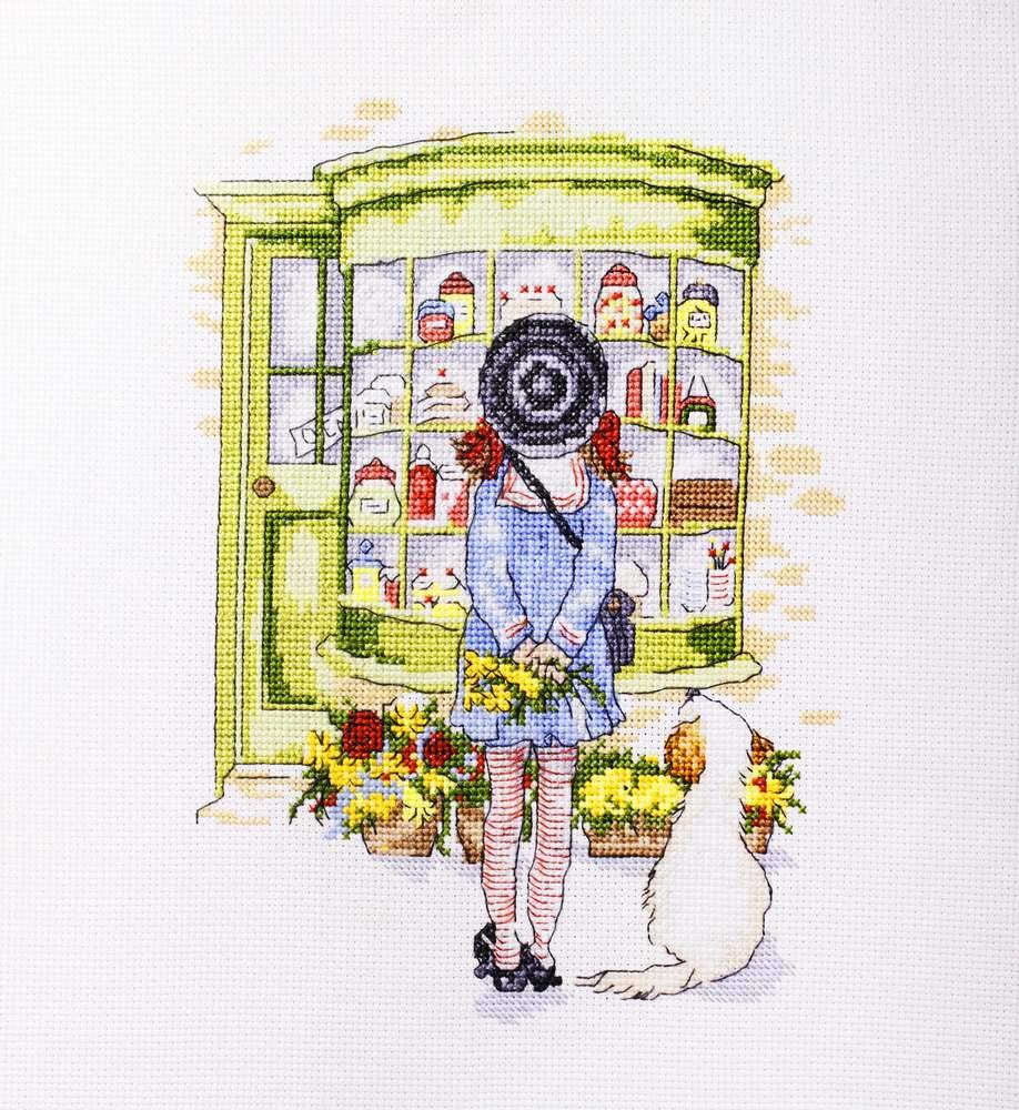 Elizabeth Davies Counted Cross Stitch Kit - The Old Sweet Shop, Multi-colour, 31 x 18 x 1 cm