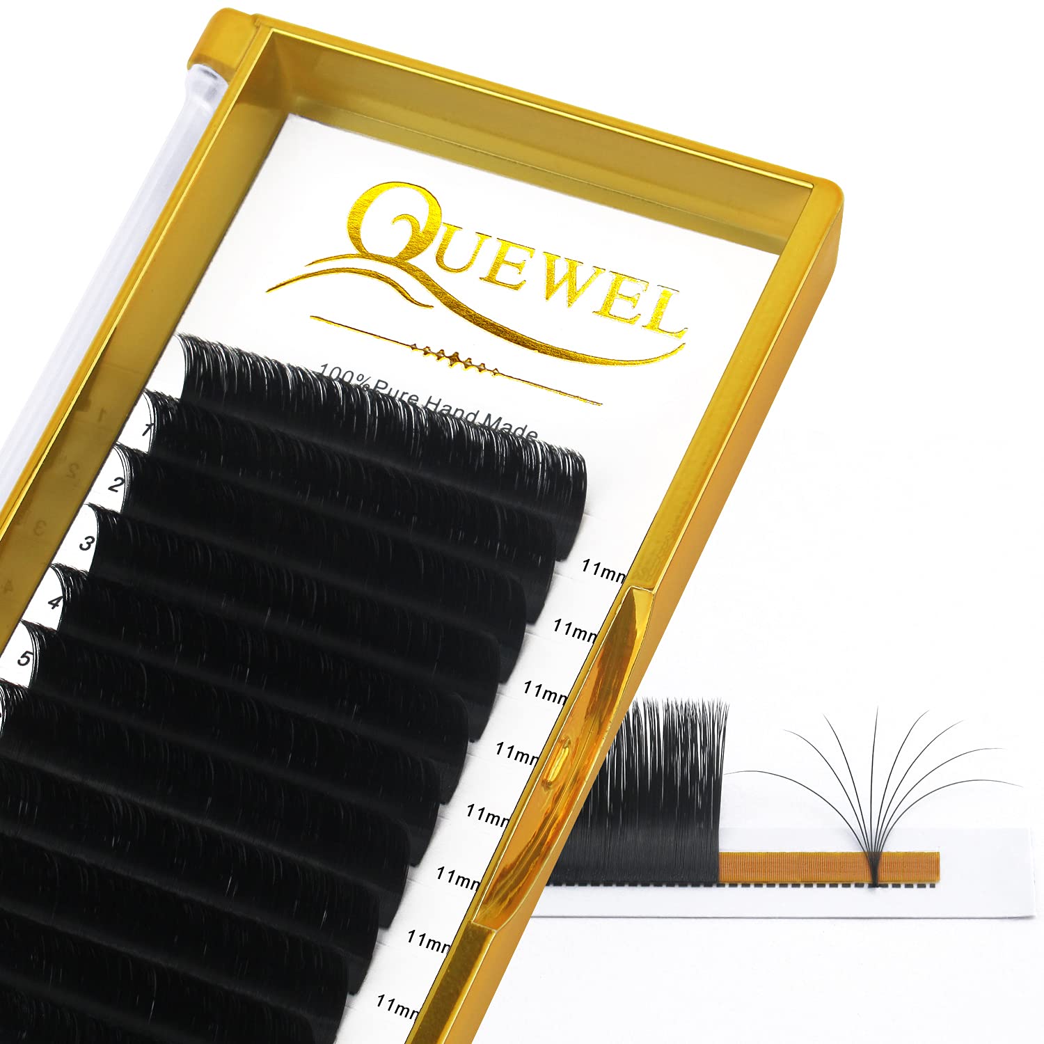 QUEWEL Easy Fan Russian Lashes 0.07D Curl Mix 8-15mm 2D-20D Volume Lash Extensions Self Fanning Automatic Blooming — view 22