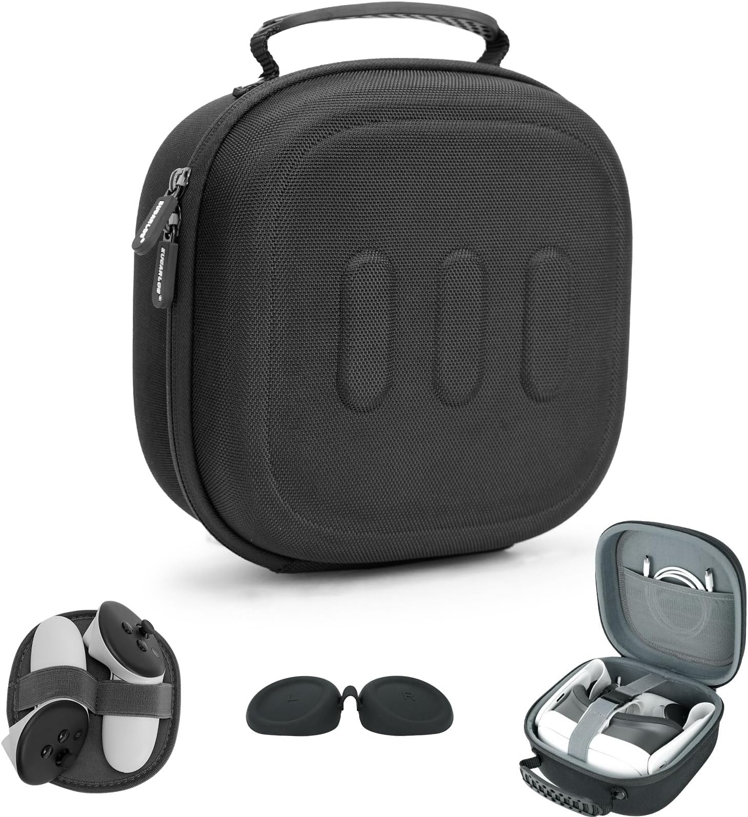 Hard Carrying Case Compatible with Meta Quest 3 / Quest 2 / Vision Pro, VR Gaming Headset and Touch Controllers Travel Case with Lens Cover for Oculus Quest 3/2/ Vision Pro Accessories,