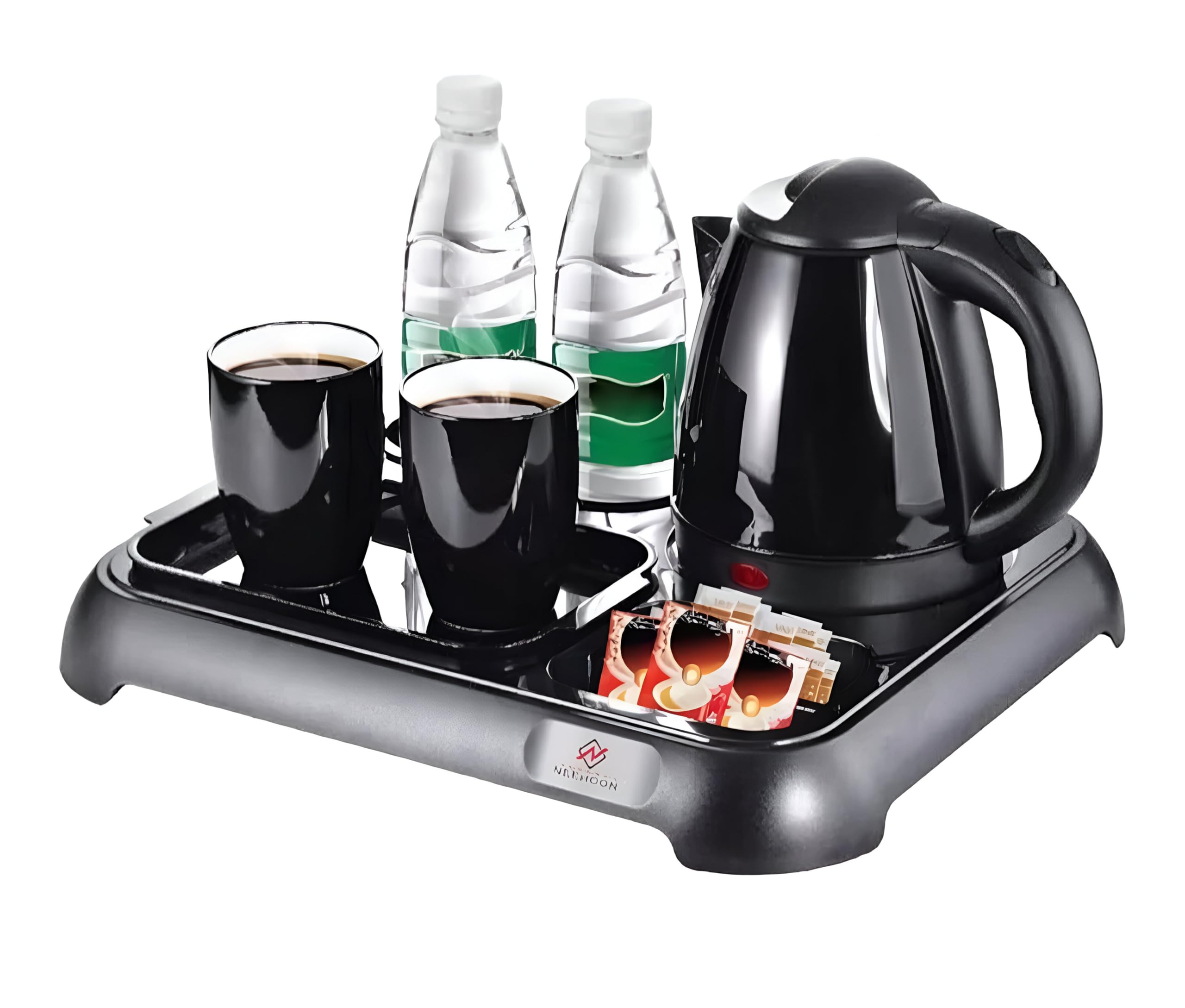 Hotel Kettle Set With 2 Ceramic Cups 1200 Ml 1500 Watt NH-37924 (Black)