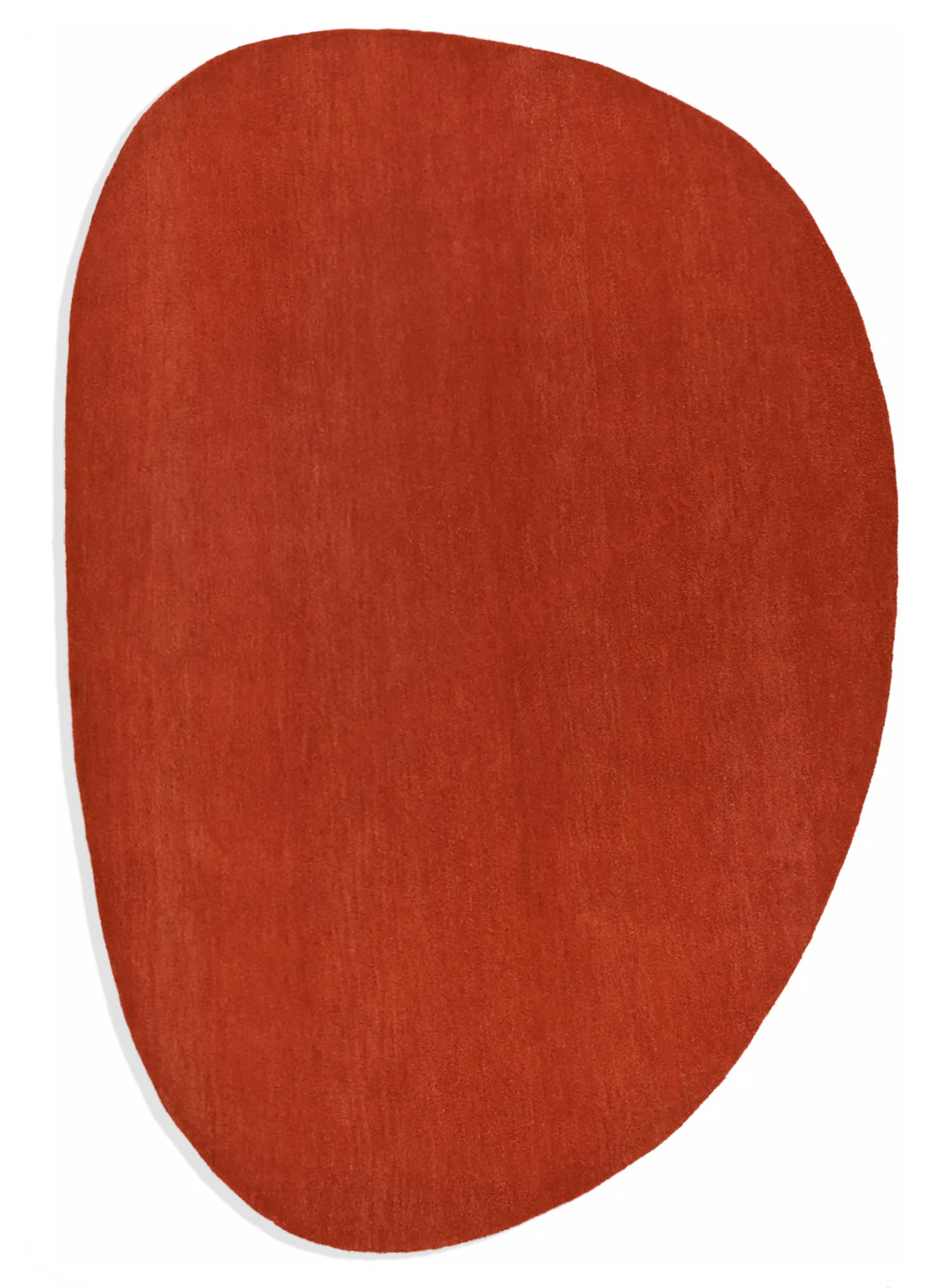 Restoration and Renovation Modern Oval Shape Wool Rug - Irregular Shaped with Soft and Cozy Texture - Ideal for Living Room, Bedroom and More (Rust, 4