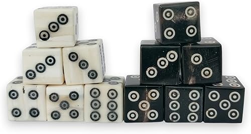 Miniatura 4 de Cords Essentials D6 Juego de dados de hueso de apuestas vikingomedievales de 6-916 pulgadas (0.551-0.591 in) de grosor (mezcla, 0.551 in)