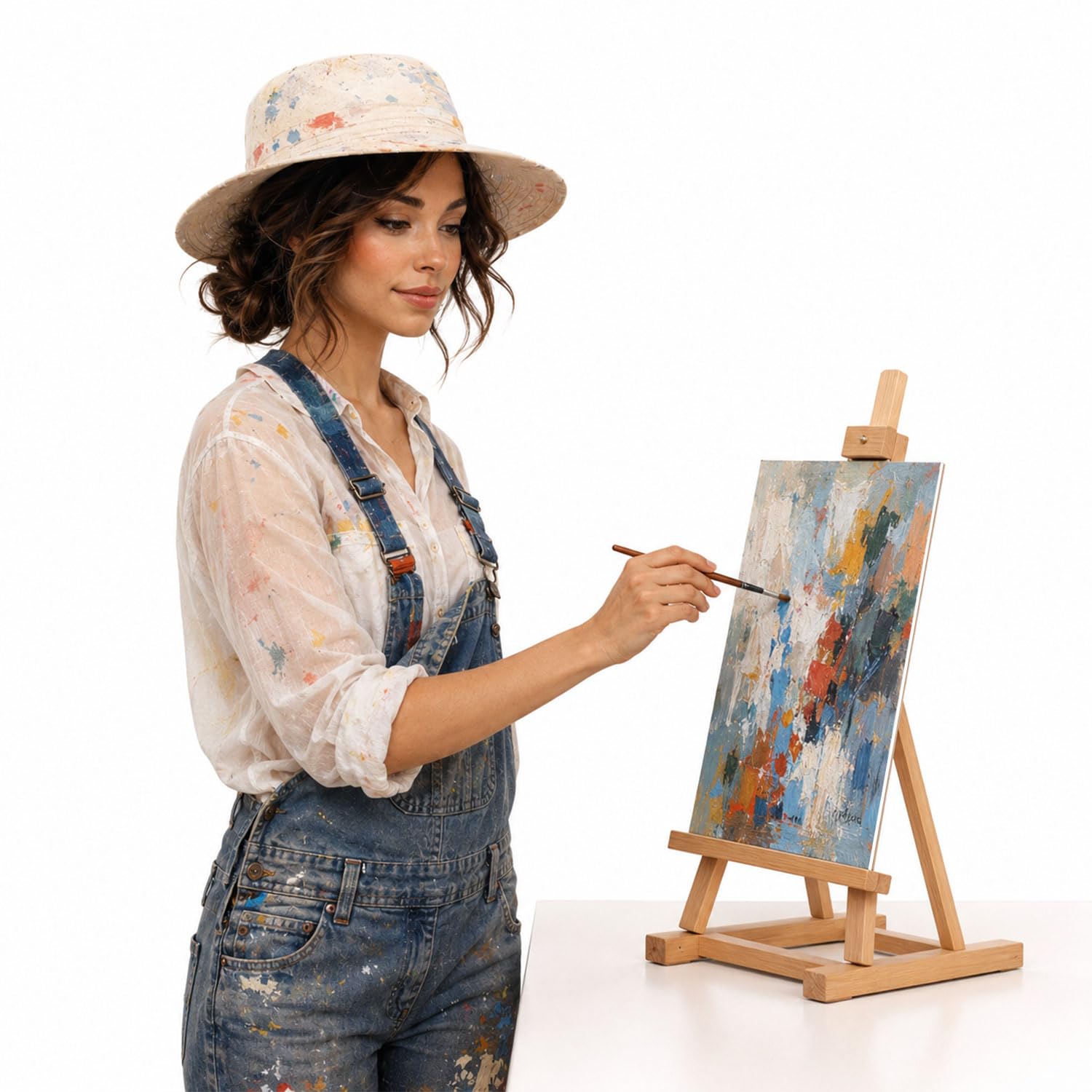 Set di 9 cartoncini per artisti, da dipingere, da 3 pezzi, 20 x 20 cm, 30 x 30 cm e 30 x 40 cm, tela pre-primerizzata in 100% cotone, lavorata in cartone mall, 2 strati di colore bianco