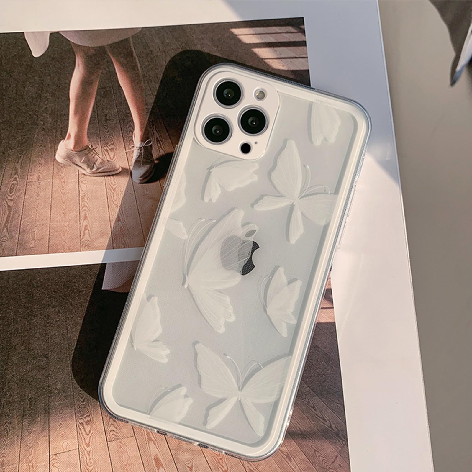 Compatible with iPhone 11 Pro max White Clear Case for Women Cute Fashion Phone Skin Soft Slim Fit