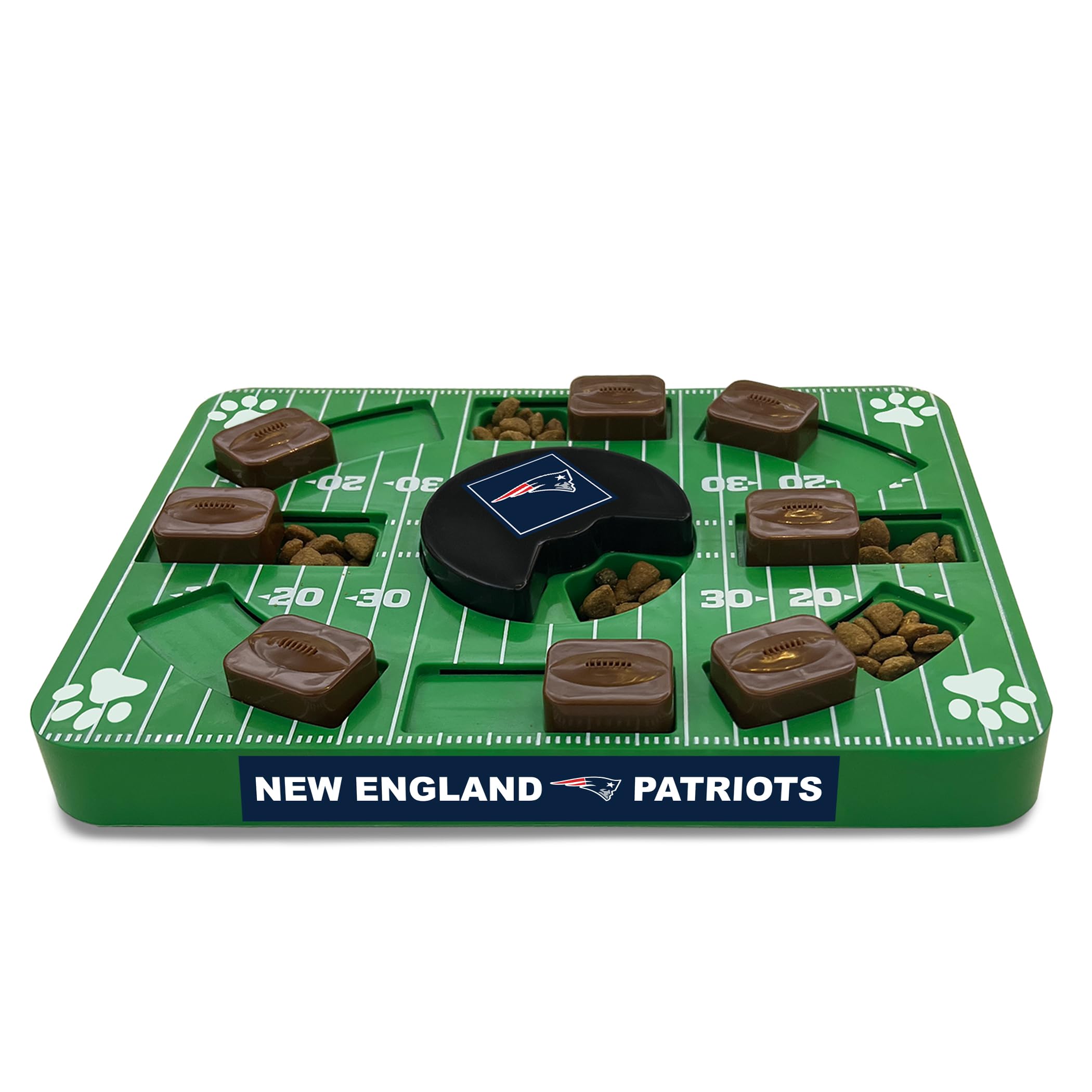 Pets First NFL New England Patriots Puzzle Toy for Dogs, Slow Feeder Board for Pets, Interactive Doggie Treat Toy