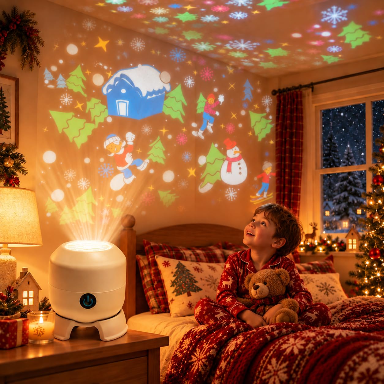 SEVENPARK Christmas Projection Light, Kids Night Light Projector for Room