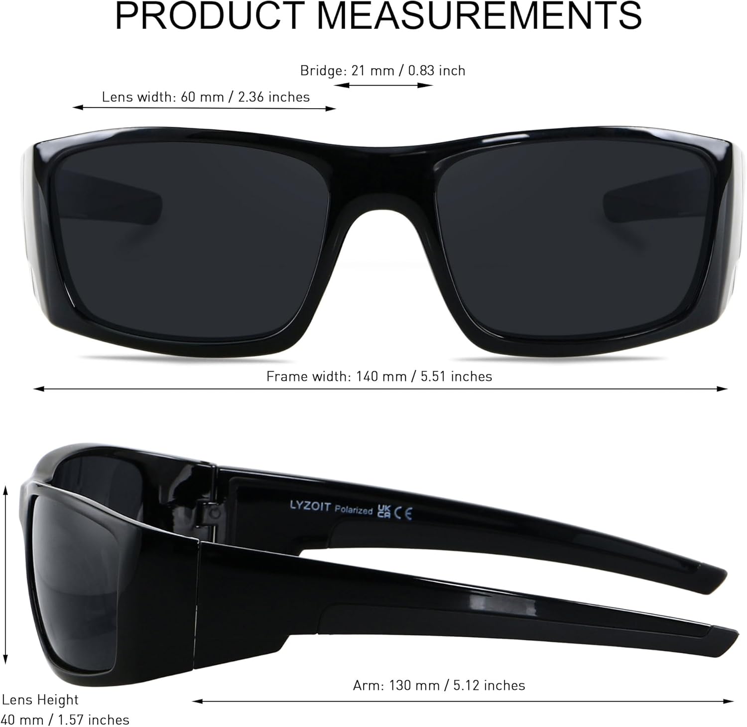 LYZOIT Polarized Sports Sunglasses for Men Women Wrap Around Unbreakable Frame Driving Fishing Cycling Running - Image 5