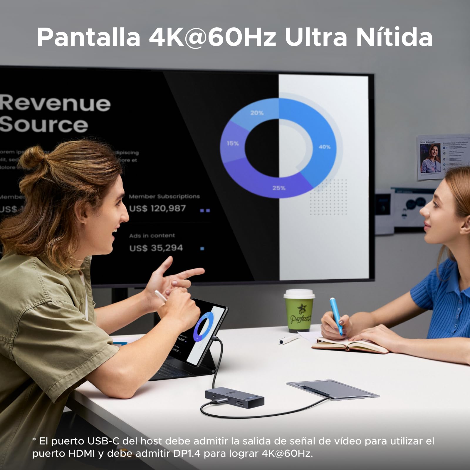 UGREEN Revodok Pro 108 10Gbps Hub USB C HDMI 4K 60Hz Lector de Tarjetas SD TF PD 100W Adaptador Multipuerto 8 en 1 Docking Station Compatible con MacBook Neo iPad Air iPhone 17 Pro MAX Galaxy S26