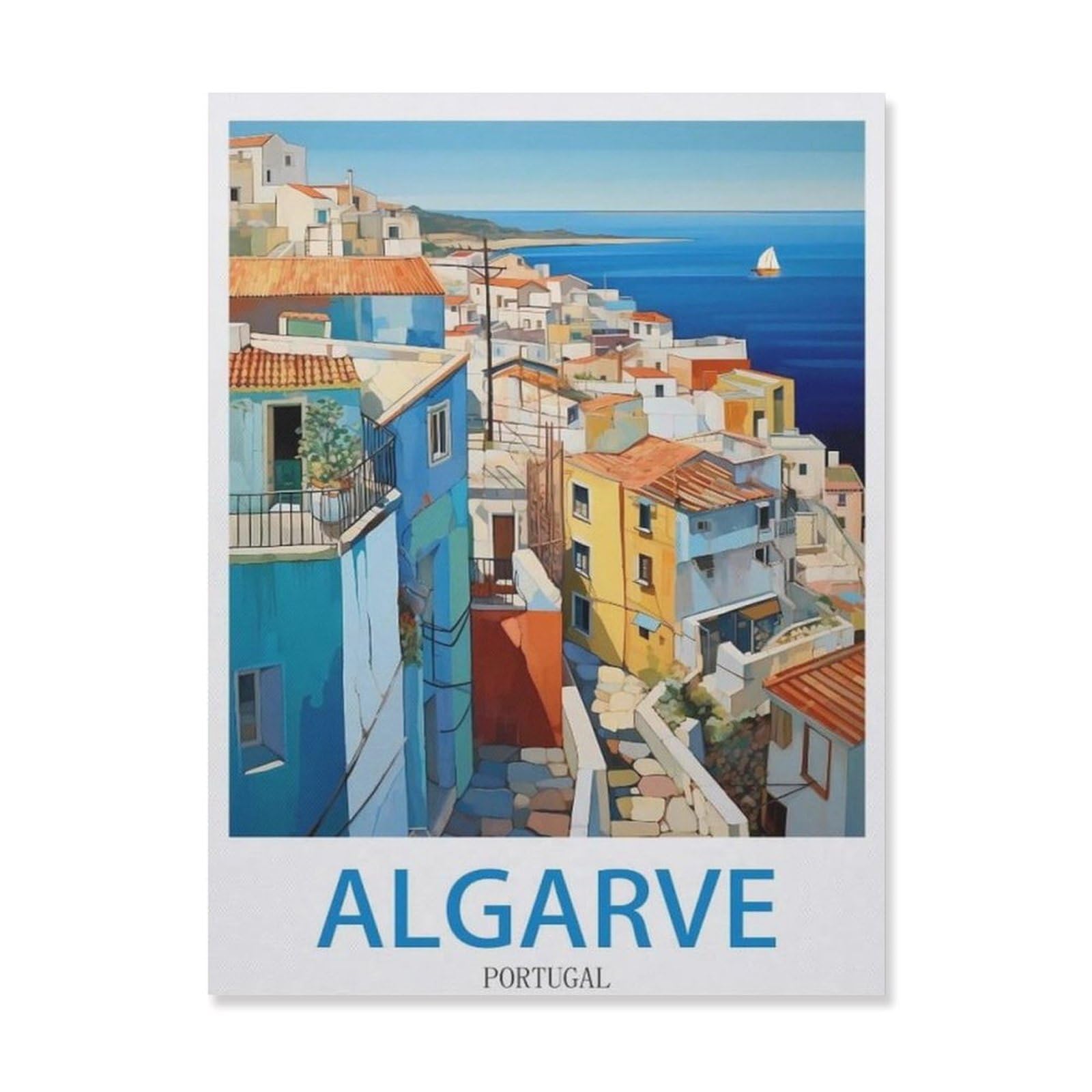 Funny Metal Tin Sign Wall Decor，Algarve Portugal，Tin Sign for Office/Home/Classroom Bathroom Decor Gifts Best Farmhouse Decor Gift Ideas for Friends(15x30cm）6x12 inch-EH29