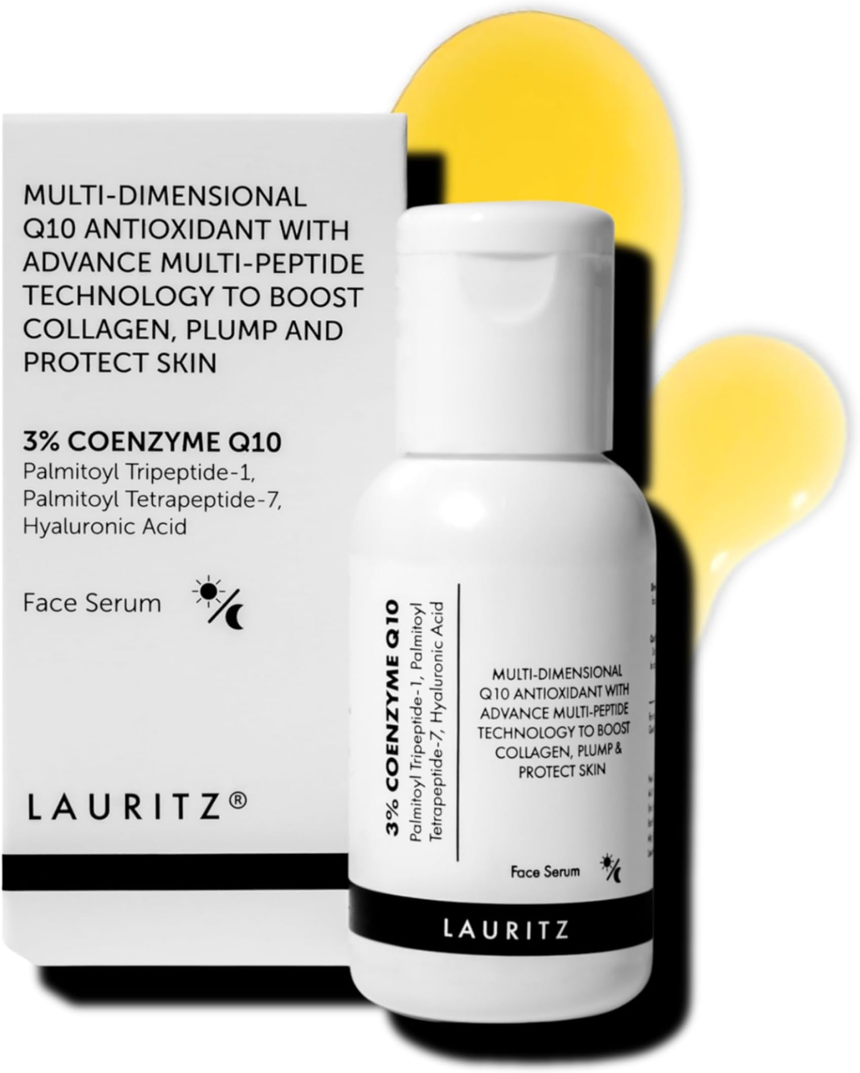 Lauritz 3% Coenzyme Q10 + Multi-Peptide Collagen Booster Serum | Advanced Anti-Aging & Skin Repair Formula | Boosts & Protects Collagen | Reduces Dark Spots, Fine Lines & Wrinkles | For Glowing, Smooth Skin | Beginner Friendly | Suitable For All Skin Types | For Women & Men | 30ml